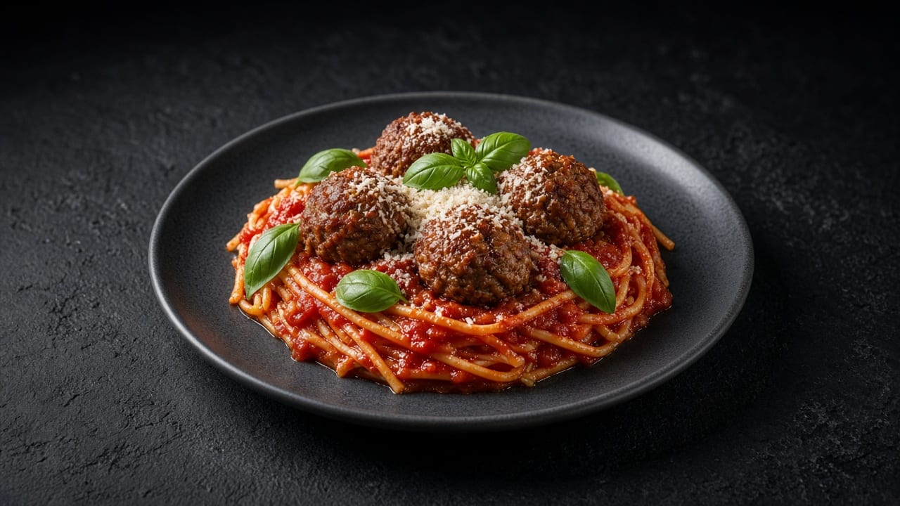 Spaghetti with meatballs